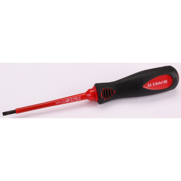 Sealey Insulated Slotted Screwdriver 4x100mm