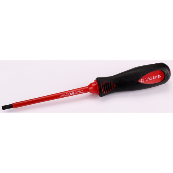 Sealey Insulated Slotted Screwdriver 5.5x100mm