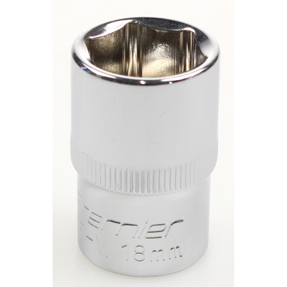 Sealey Socket 1/2"dr 18mm (mirror finish)