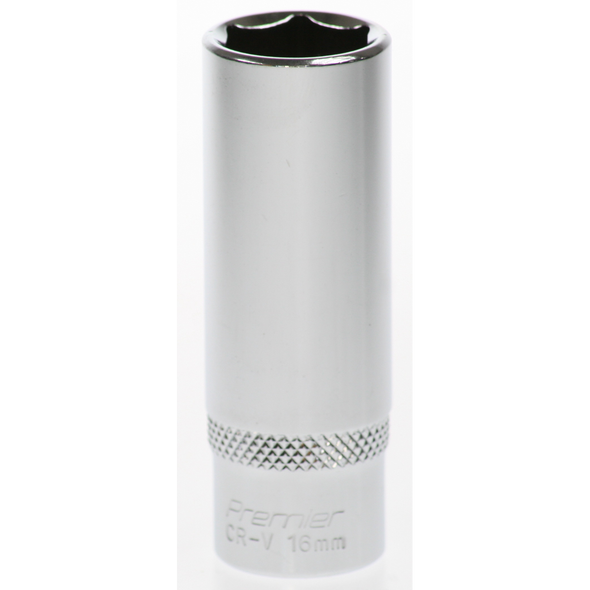 Sealey Socket 3/8"dr 16mm 'deep' (6pt)