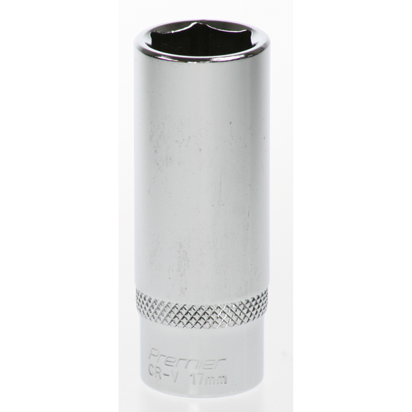 Sealey Socket 3/8"dr 17mm 'deep' (6pt)