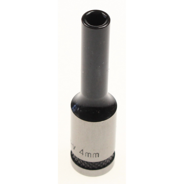 Sealey Socket 1/4"dr 4mm (6pt) deep 'black series'