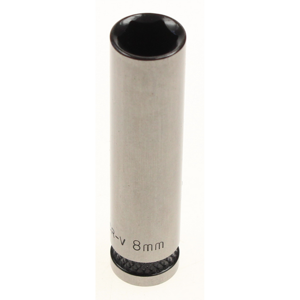 Sealey Socket 1/4"dr 8mm (6pt) deep 'black series'