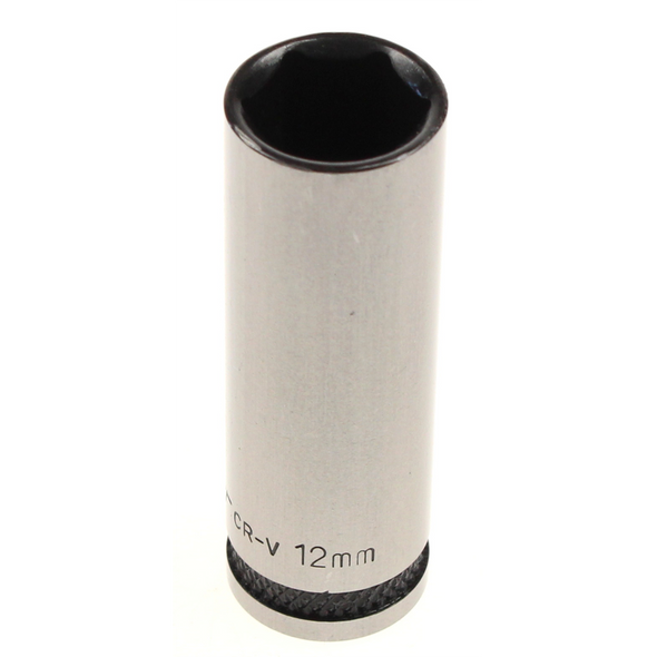 Sealey Socket 1/4"dr 12mm (6pt) deep 'black series'