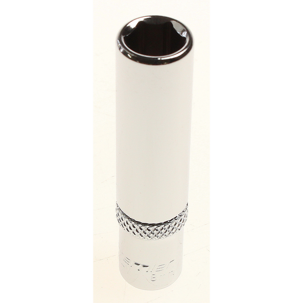 Sealey Deep socket 1/4" dr. 8mm 6pt (mirror/knurl)