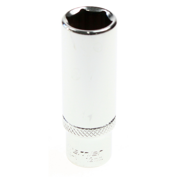 Sealey Deep socket 1/4" dr. 12mm 6pt (mirror/knurl)