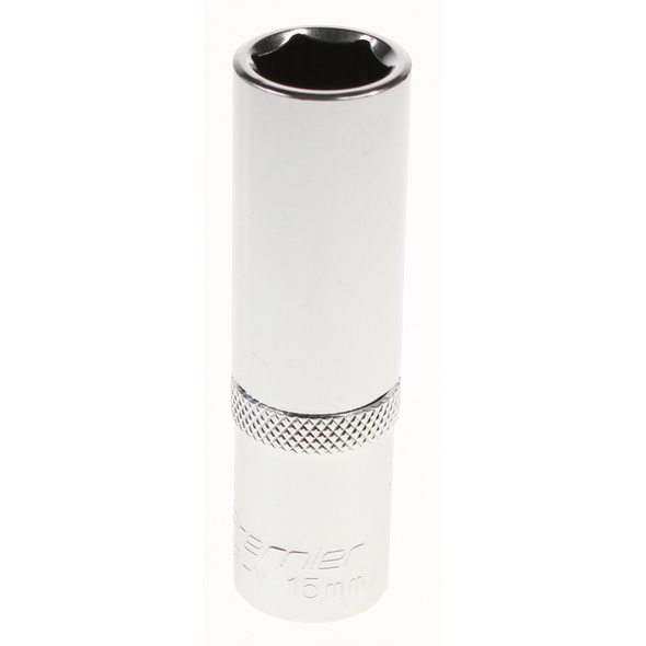 Sealey Socket 1/2"dr 15mm 'deep' (6pt)