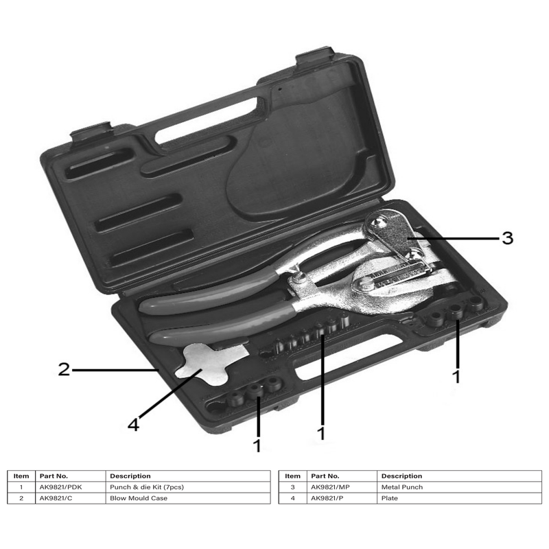 Sealey Punch & die kit (7pcs)