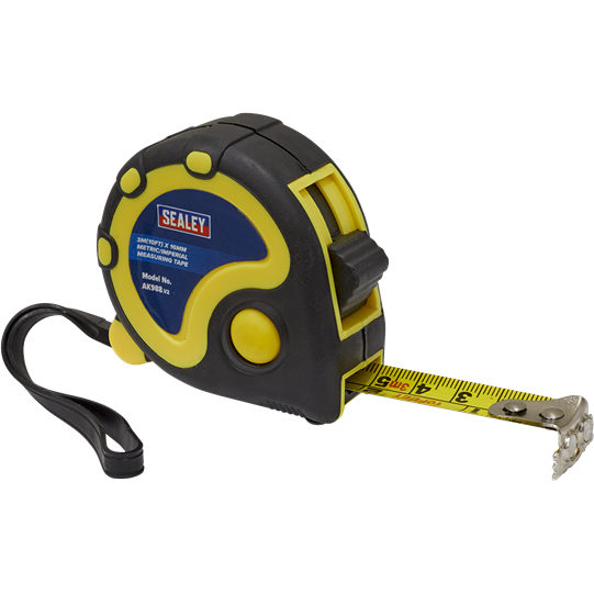 Sealey Rubber Tape Measure 3m(10ft) x 16mm Metric/Imperial AK988 Sealey  - Town Parts