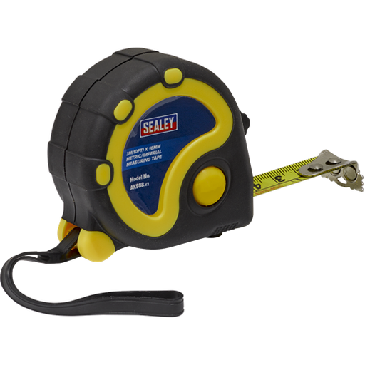 Sealey Rubber Tape Measure 3m(10ft) x 16mm Metric/Imperial AK988 Sealey  - Town Parts