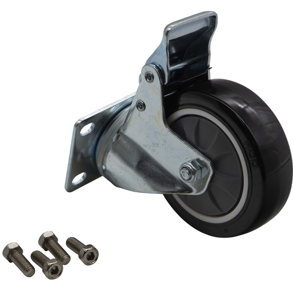 Sealey Wheel, Swivel Castor 4-Bolt (c/w Brake & Fixings)