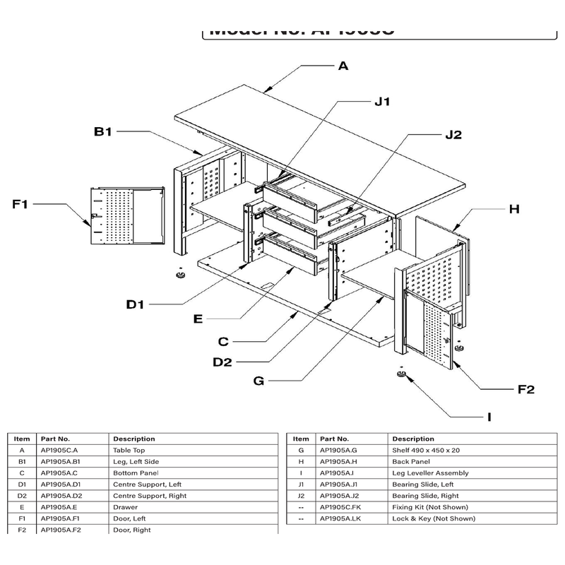 Sealey Table top