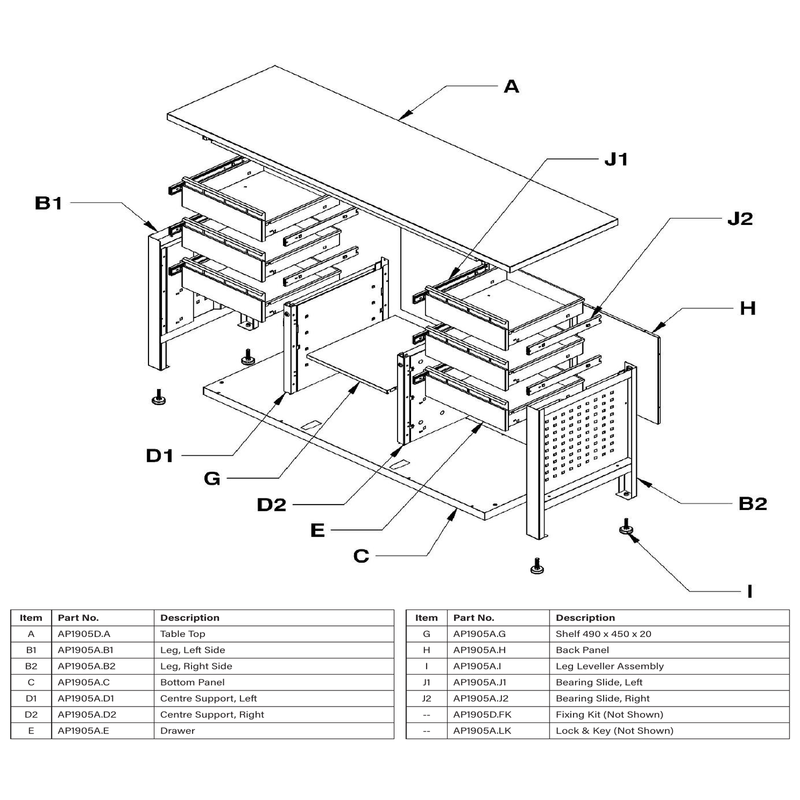 Sealey Table top