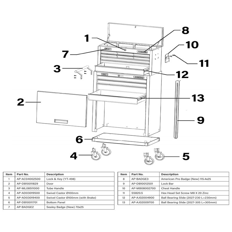 Sealey Ball Bearing Slide (2027-305 L=305mm)