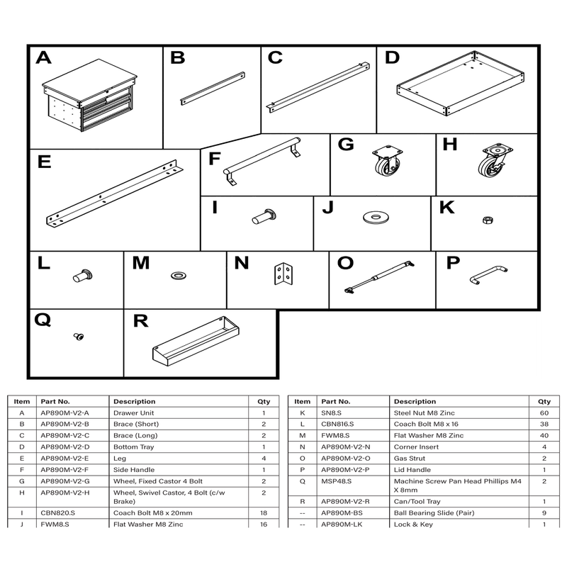 Sealey Can/Tool Tray 'Red'