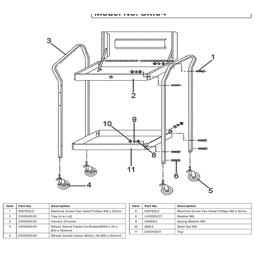 Sealey Wheel,castor (102x9x30x123)