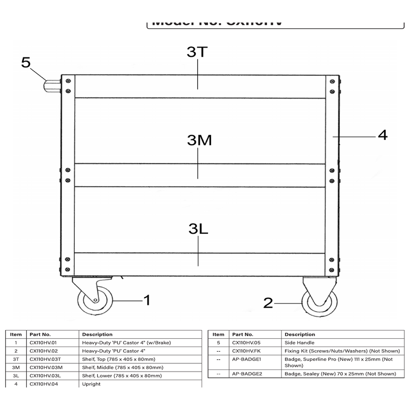 Sealey Fixing kit (screws/nuts)