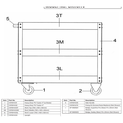 Sealey Shelf,middle(785x405x80mm)