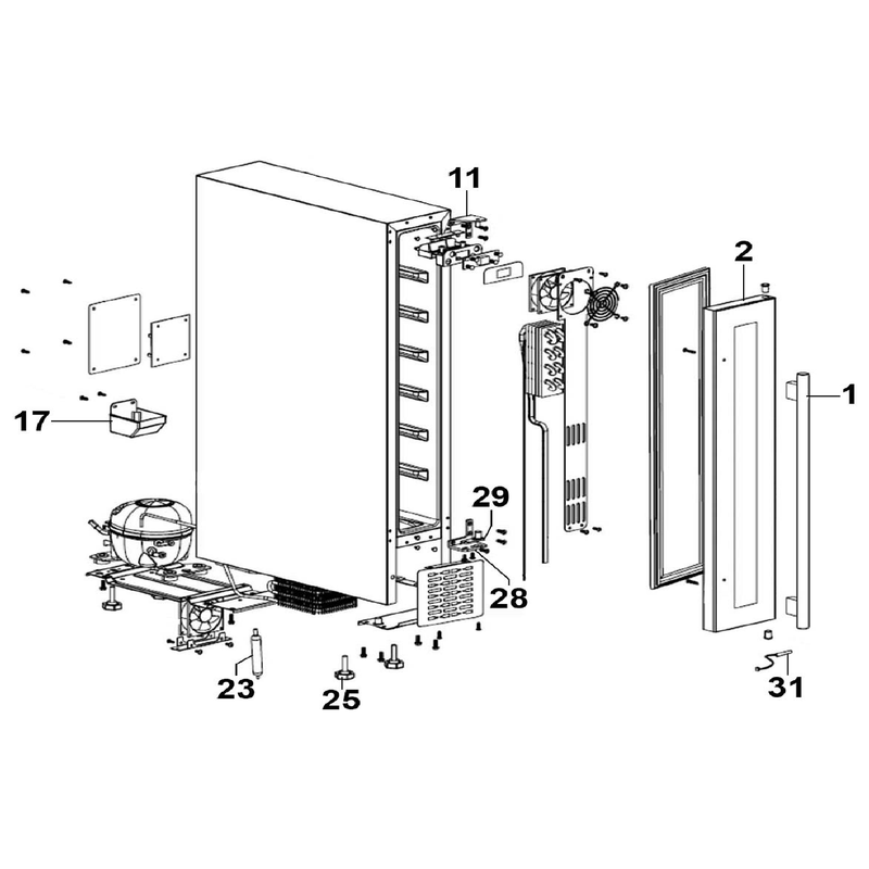 Sealey Glass Door 'Stainless Steel'
