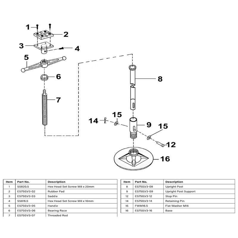Sealey Upright Post Support