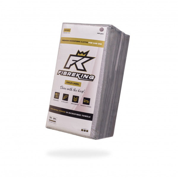 Fibre King Grey Gold Label Microfibre Cloths - 36 Pack - FK-GLMCRFBR-GR-36