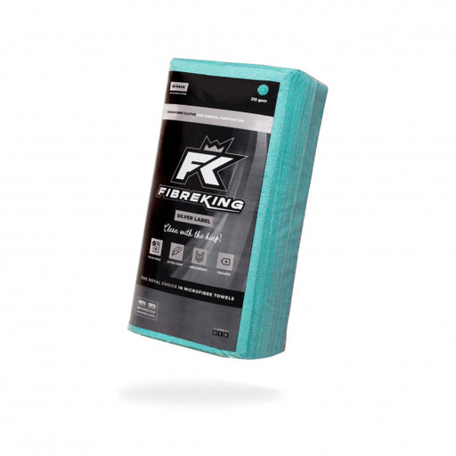 Fibre King Turquoise Silver Label Microfibre Cloths - 36 Pack