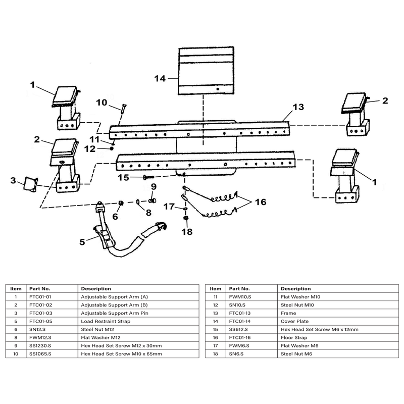 Sealey Adjustable Support Arm (A)