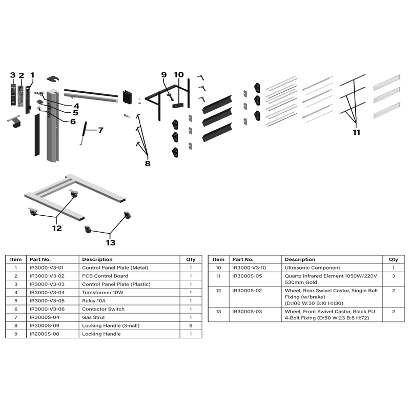 Sealey Control Panel Plate (Plastic)
