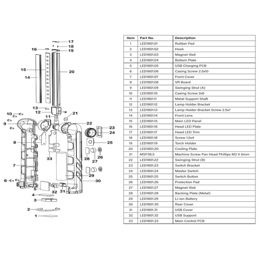 Sealey Li-ion Battery