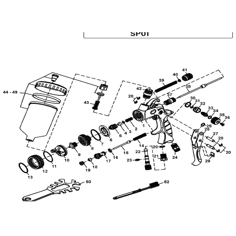 Sealey Spray Pattern Adjustment Assembly
