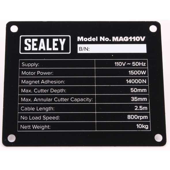 Sealey Nameplate (for MAG110V only)
