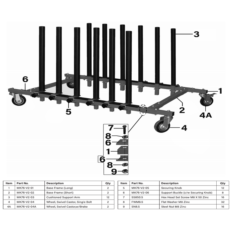 Sealey Cushioned Support Arm