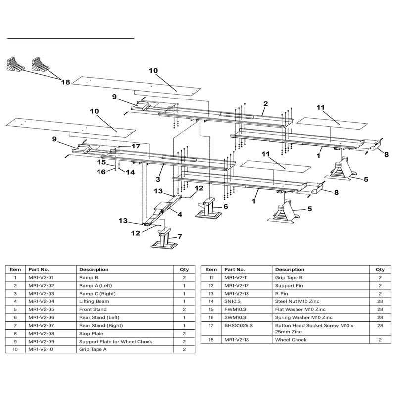 Sealey Rear Stand (L/H)