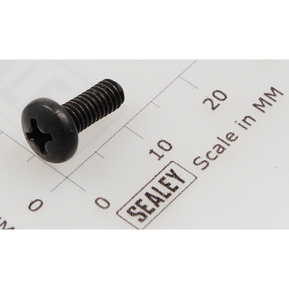 Sealey Machine screw pan head phillips m4x10mm black