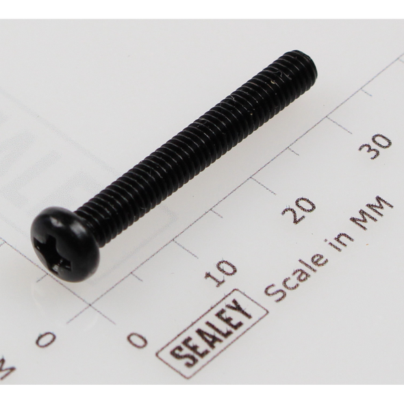 Sealey Machine screw pan head phillips m4x30mm black