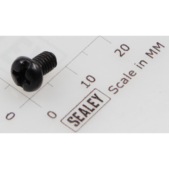 Sealey Machine screw pan head phillips m4x6mm black