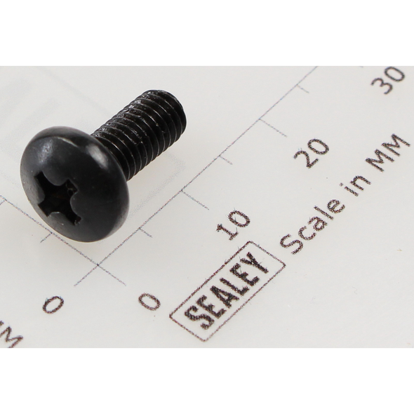 Sealey Machine screw pan head phillips m5x12mm black