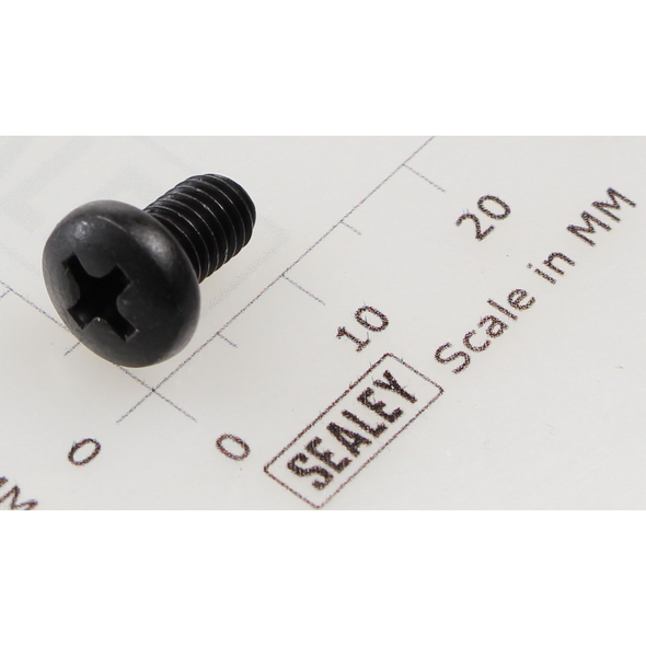 Sealey Machine screw pan head phillips m5x8mm black