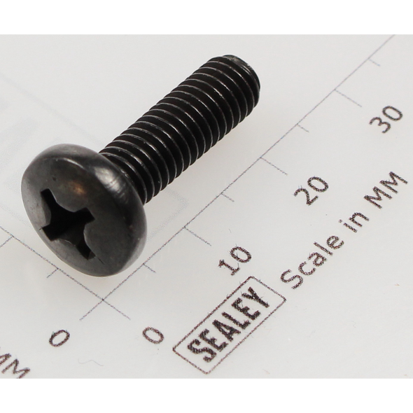 Sealey Machine screw pan head phillips m6x20mm black