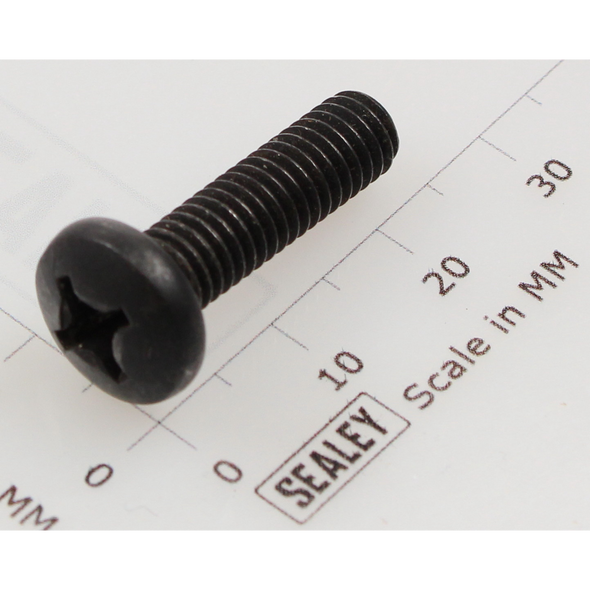Sealey Machine screw pan head phillips m6x22mm black