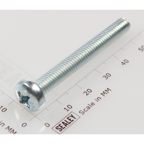 Sealey Machine screw pan head phillips m6x50mm (single)
