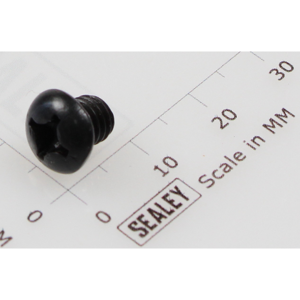 Sealey Machine screw pan head phillips m6x6mm black