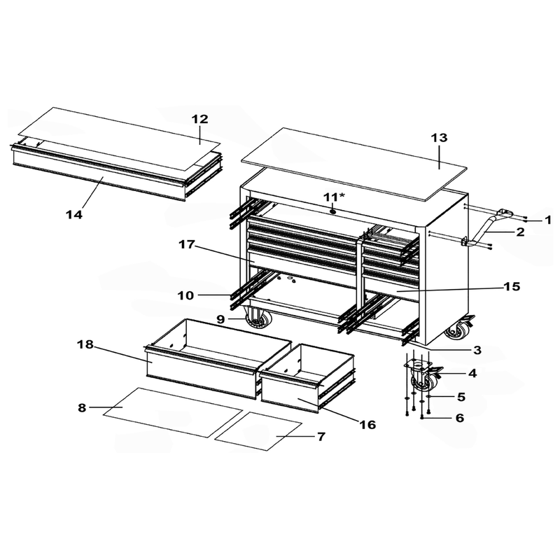 Sealey X-Large 1/2 Drawer (295x385x210mm)