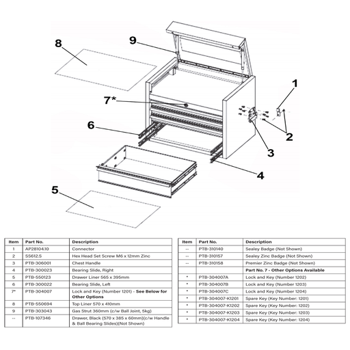 Sealey Drawer liner 565x395mm