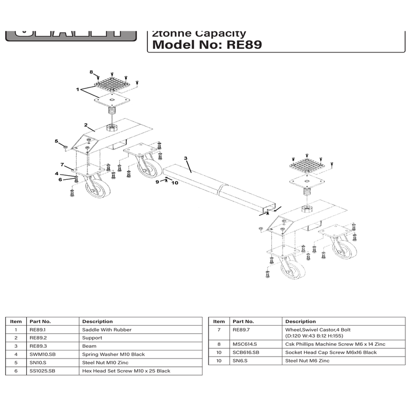 Sealey Wheel,castor (124x14x34x175)