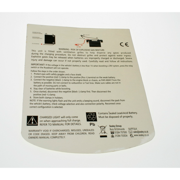 Sealey Back label for rs105