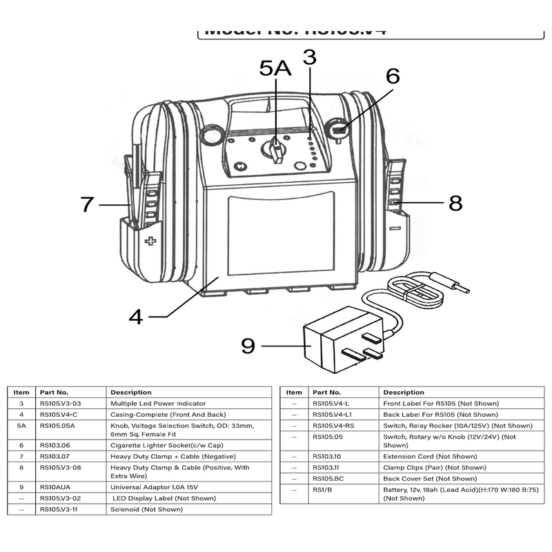 Sealey Voltage switch (12v/24v only)