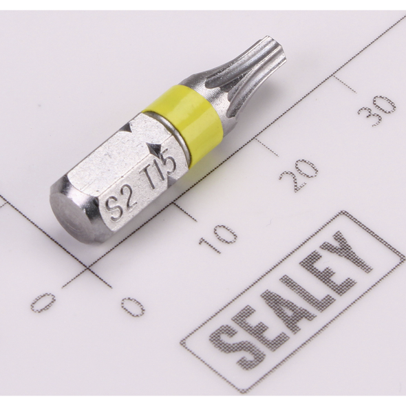 Sealey 1/4"Chrome Trx-Star Bit T15 25mmL (Yellow)