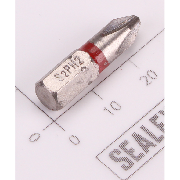Sealey 1/4"Dr Phillips Bit PH2 25mmL (Red)