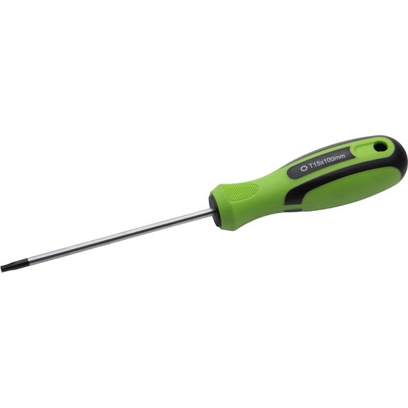 Sealey Trx-Star Screwdriver T15 x 100mml (Black/Green)